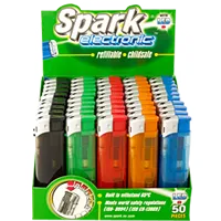 Display box of 50 SPARK electronic LED lighters